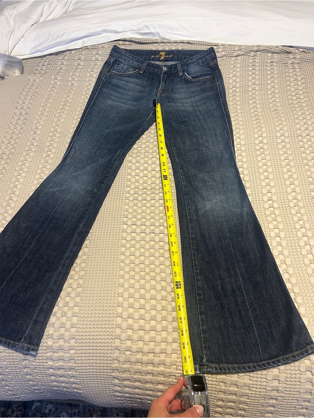 7 For All Mankind Dark Blue Flare Jeans